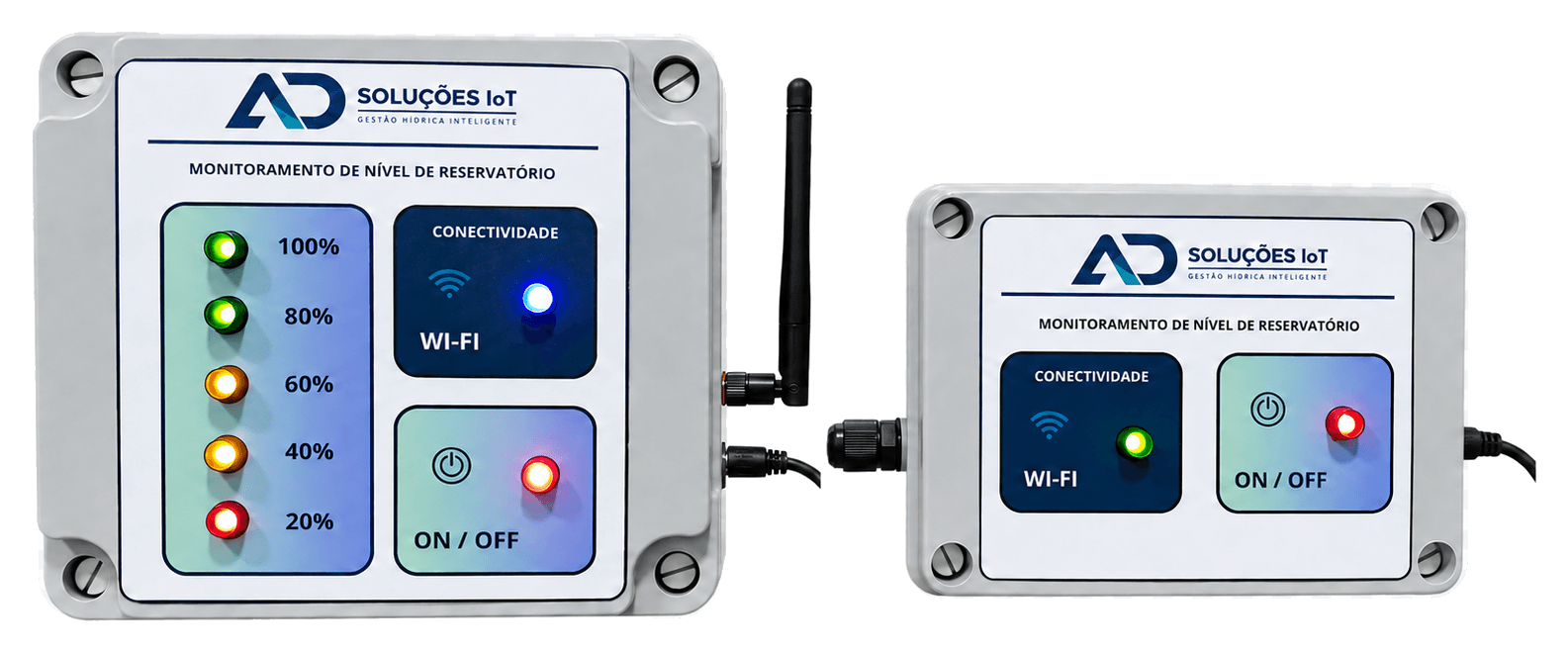 Equipamentos da AD Soluções IoT para monitoramento do nível de reservatórios